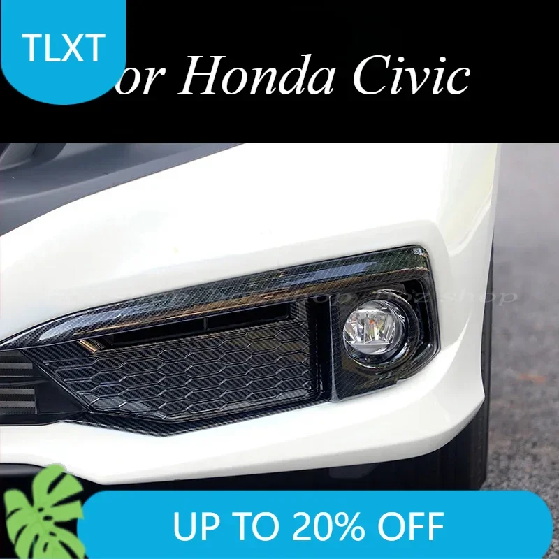 

For Honda Civic 10th Generation Car Front Fog Light Cover Trim fit Fog Lamp Trim Carbon Fiber Conversion Car Refit Accessories