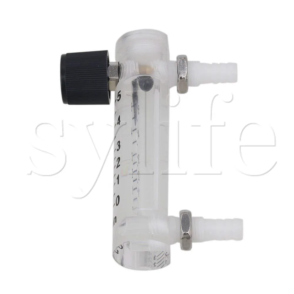 LZQ-3 0-5LPM Gas Oxygen Flow Meter With Control Valve Black+White