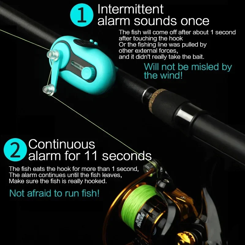 New Fishing Alarm Electronic Buzzer Indicator Siren Bite Bait Alarm Sea Rod LED Light Indicator Sound Light Alarm Fishing Parts view 3