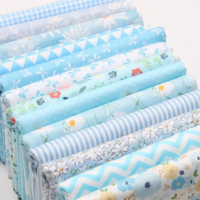 Diy Handcrafted Pure Cotton Fabric Clothing, Household Items And Children's Bedding, Biue Series Twill Pure Cotton Fabric