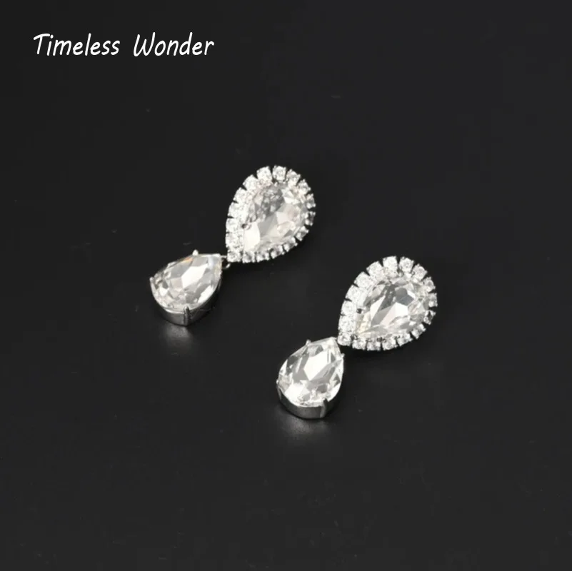 

Timeless Wonder Fancy Crystal Zircon Geo Stud Earrings Women Designer Jewelry Trendy Gift Top Classy Simple Neat Party 5133