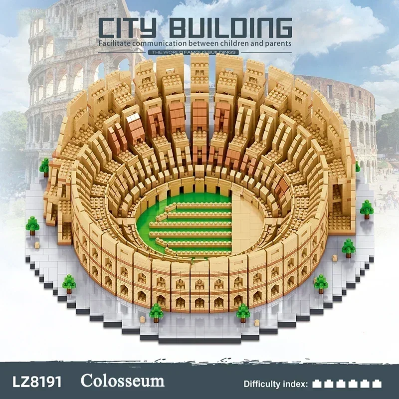 5594PCS Mini Building Blocks Famous Building Colosseum 3D Model DIY City Attractions Children\'s Educational Toy Brick Adult Gift