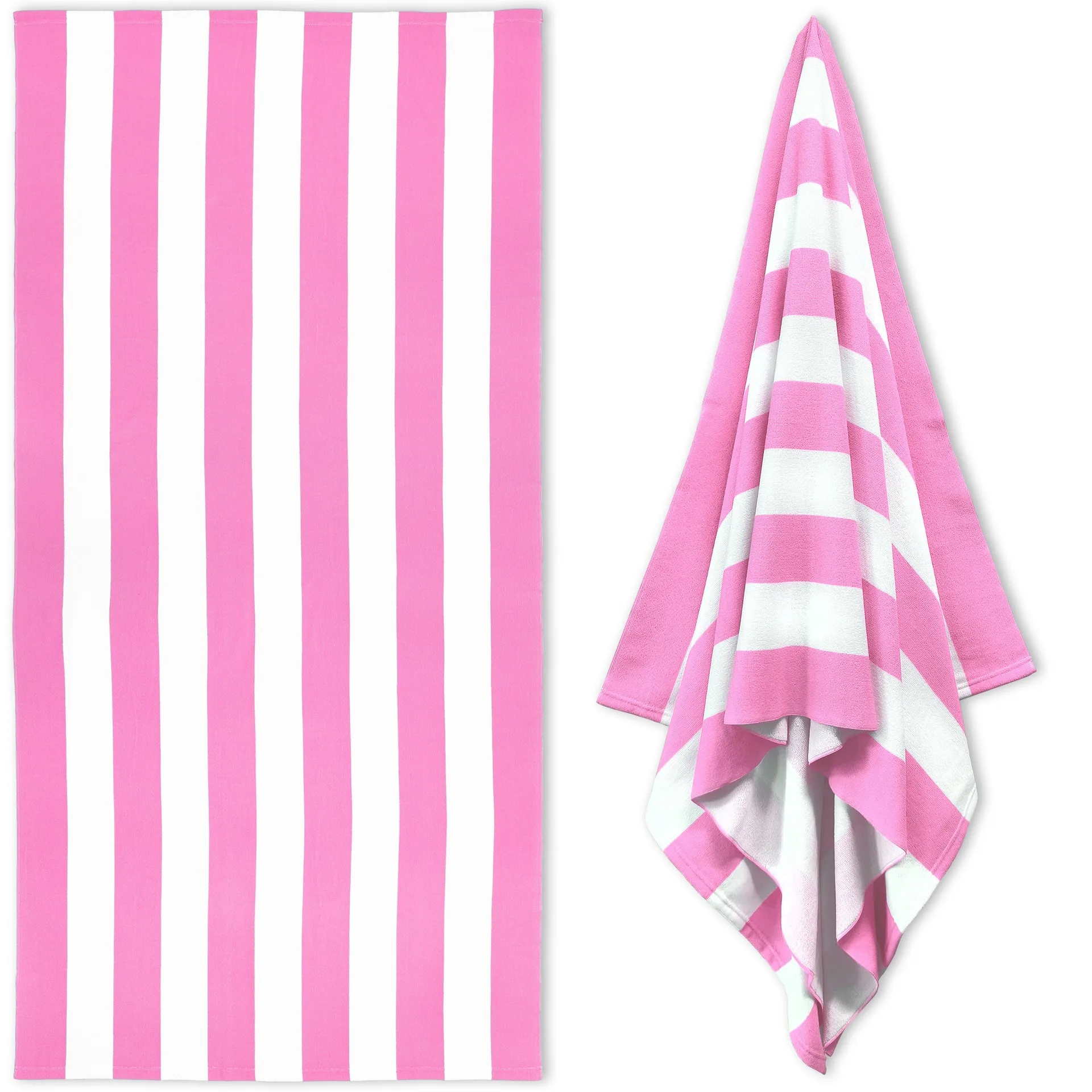 

Striped Beach Towel, Classic Cabana Stripe Summer Towel, Soft Absorbent Quick Dry Microfiber Towel for Beach, Pool, Travel