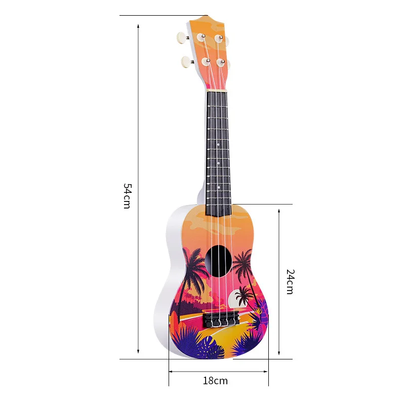 21 Inch Ukulele Beginner Hawaii Patterns Customizable Ukulele Guitar Educational Musical Instrument Toy for Kids Early Education