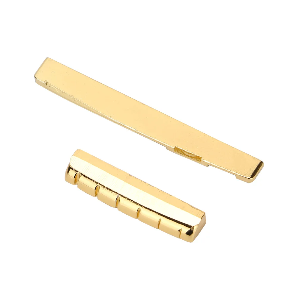 Brass 6 String Acoustic Guitar Bridge Nut and Saddle