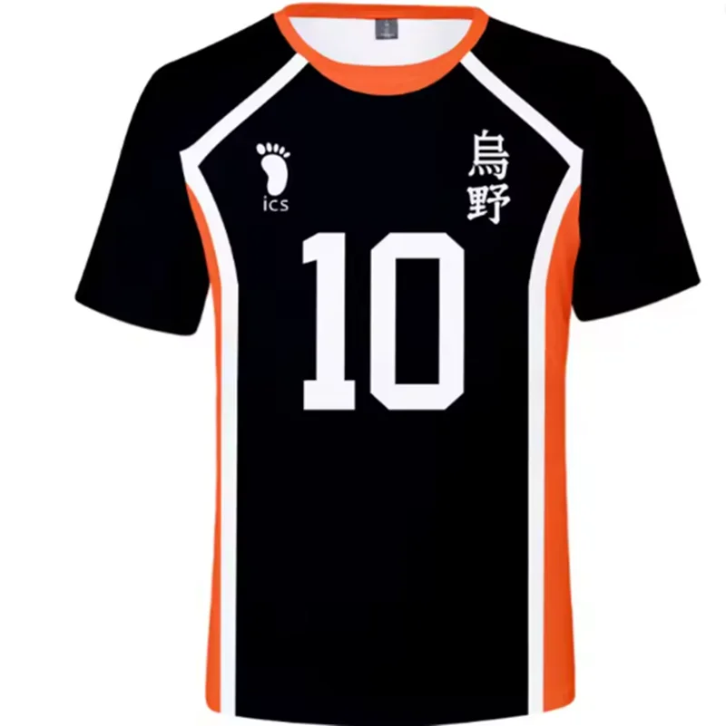 Summer New Hinata Shoyo Shadow Mountain Tobio T-shirts Cosplay Costume Karasuno Club Volleyball Adult Men Kids Top