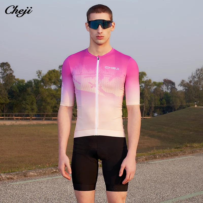 Cheji New Cycling Clothing Men\'s Short Sleeved Tops Summer Quick Drying Breathable High-quality Jersey Ciclismo Cycling Jersey