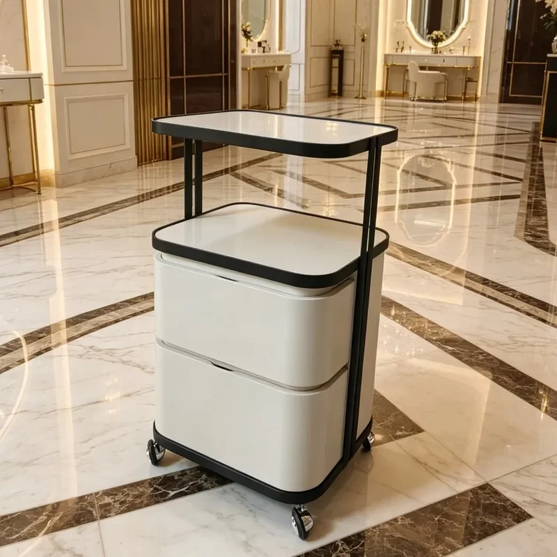 DSA Solid Wood Cart Beauty Salon Mobile Cart Tool Cart Skin Management Beauty Shelf