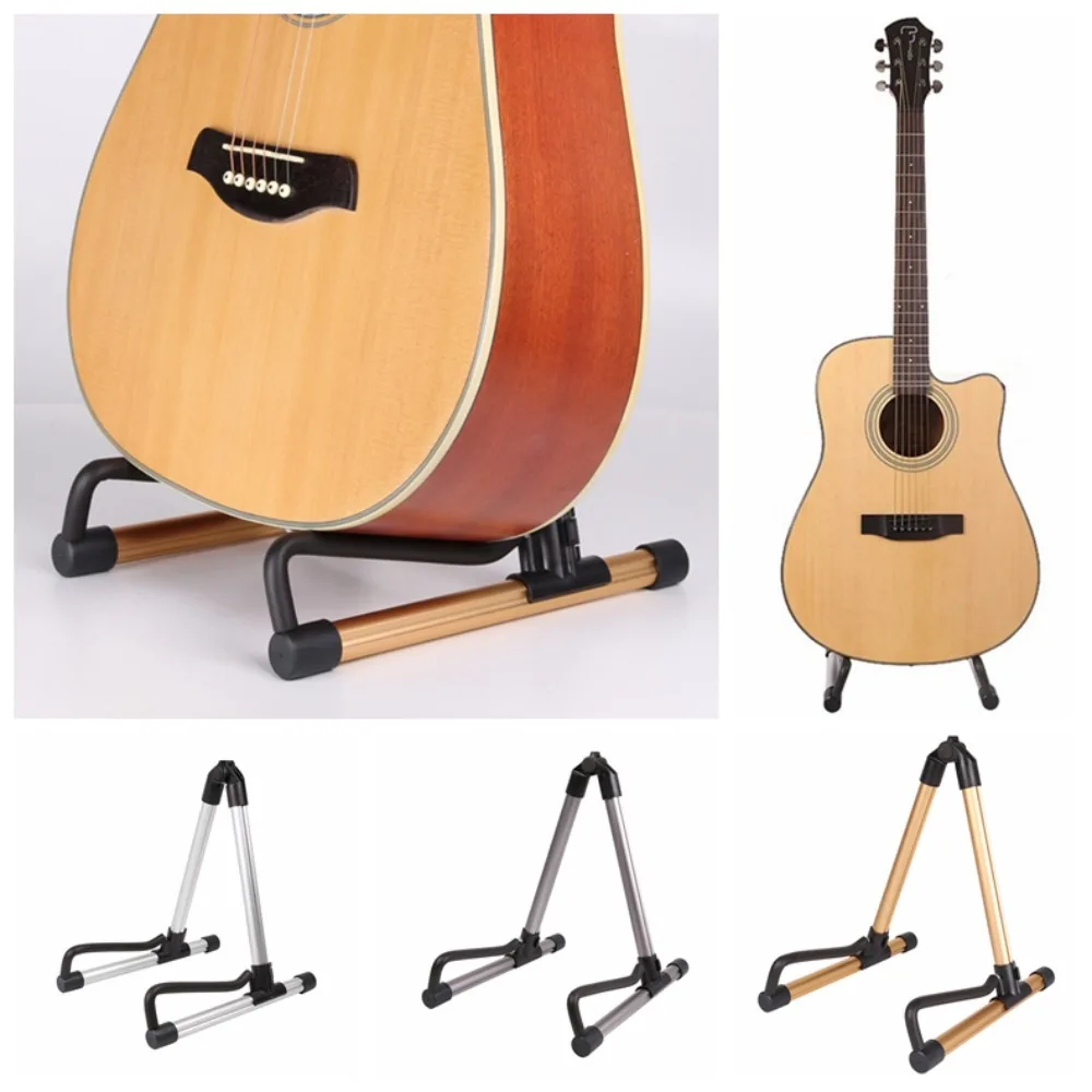 

Aluminum Alloy Guitar Stand Aluminum Alloy Removabl Universal Folding Instrument Rack Collapsible Foldable Electric Guitar Stand