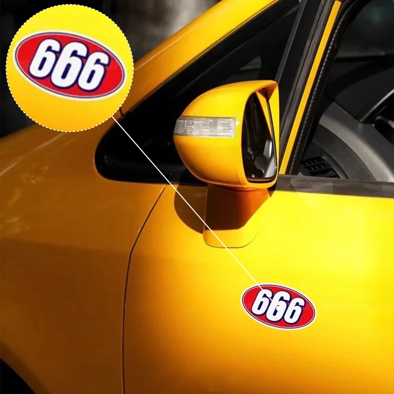 1PC Number 666 Motorcycle Sticker Waterproof Vinyl Decal for Motorbike Fuel Tank Helmet Fairing Scooter DIY Decoration