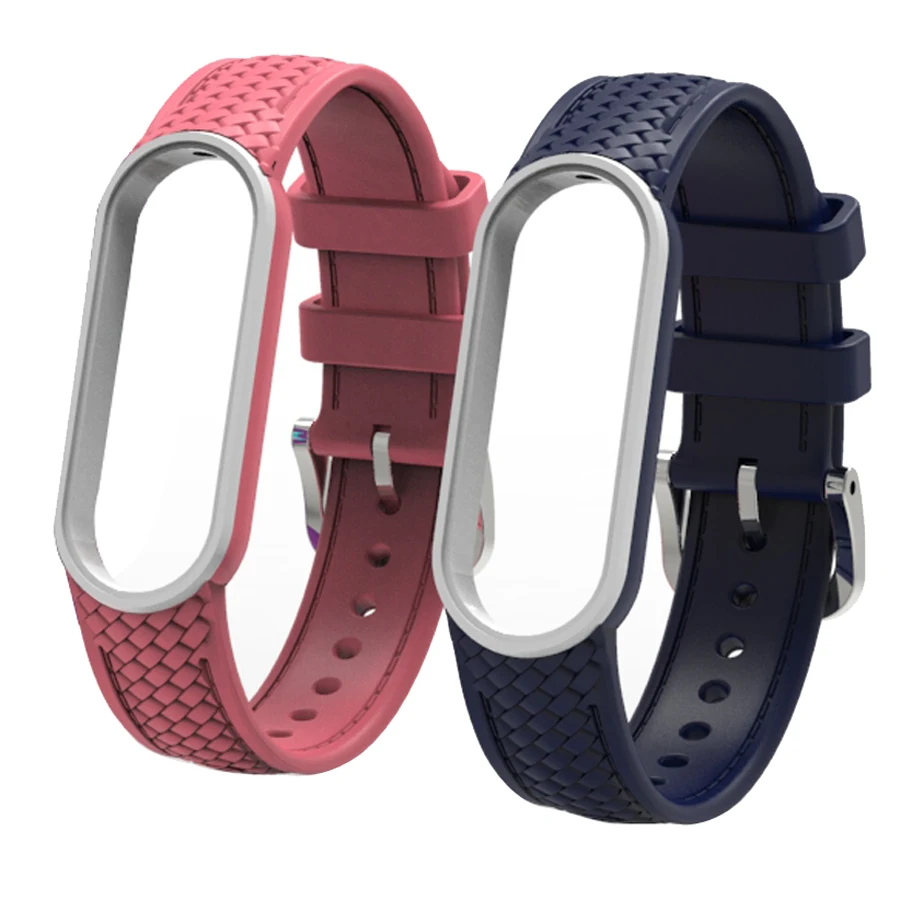 New Suitable for Mi Band Wristband Mi band 3/4/5/6 Generation Carbon Fiber Band Huami 5 Sports Braided Pattern Watchband