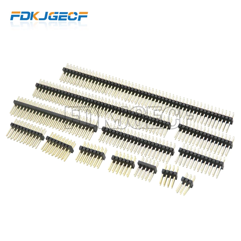 1.27mm Double Row Male Pin Header Pinheader Through Holes Connector PCB Strip Socket 2*3/4/5/6/7/8/10/12/15/20/25/30/40/50 pin