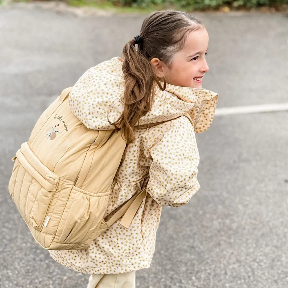 KS-mochila de viaje para niños y niñas, morral escolar con Estampado de cereza, impermeable, ideal para guardería