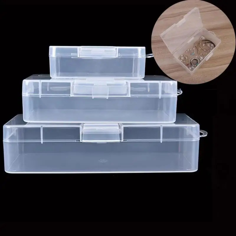

Transparent Plastic Box Hardware Parts Jewelry Storage Case Container Packaging Box For Earrings Rings Box Dust-proof Case
