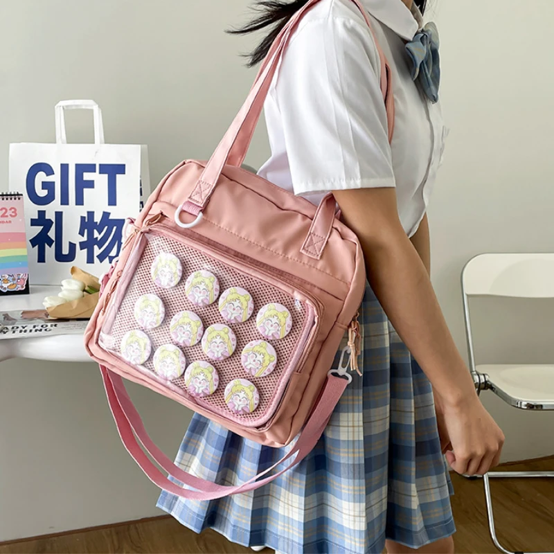 Preppy Style School JK Bag ragazze borse in Nylon borsa a tracolla trasparente di grande capacità donna Itabag New Anime Itabag per bambole