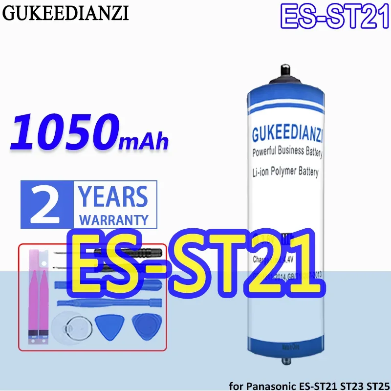 High Capacity GUKEEDIANZI Battery ES-ST21 1050mAh for Panasonic ES-ST21 ST23 ST25 SE27 ST29 ST37 ST39 ES-GA21 GA20 GA40 ERT3