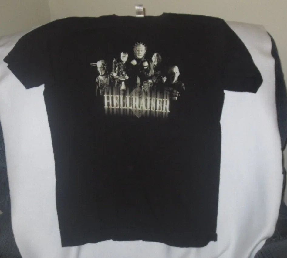 New Vintage Style Hellraiser Pinhead Horror Movie T Shirt Large Black