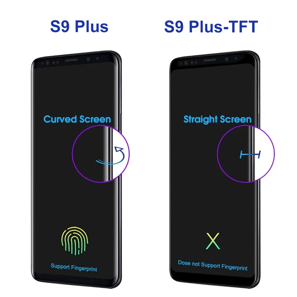 S9 Plus Super AMOLED Screen Assembly for Samsung Galaxy S9+ G965F G965F/DS Lcd Display Touch Screen with Frame Digitizer Parts