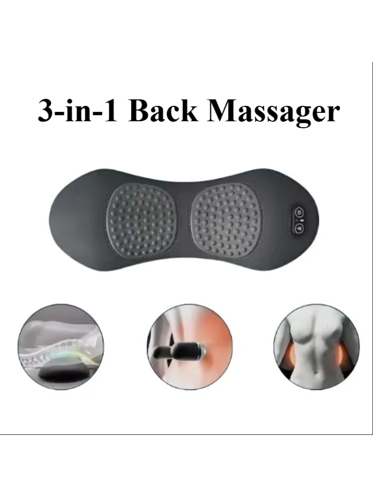 Multi-functional 3-in-1 Back Massager with Relief Bed Sleeping Shiatsu Deep Tissue Portable Shoulder Lower Back Pain Relief