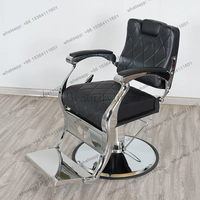 Retro men's oil head chair hair salon special lifting and reclining hair cutting and shaving chair