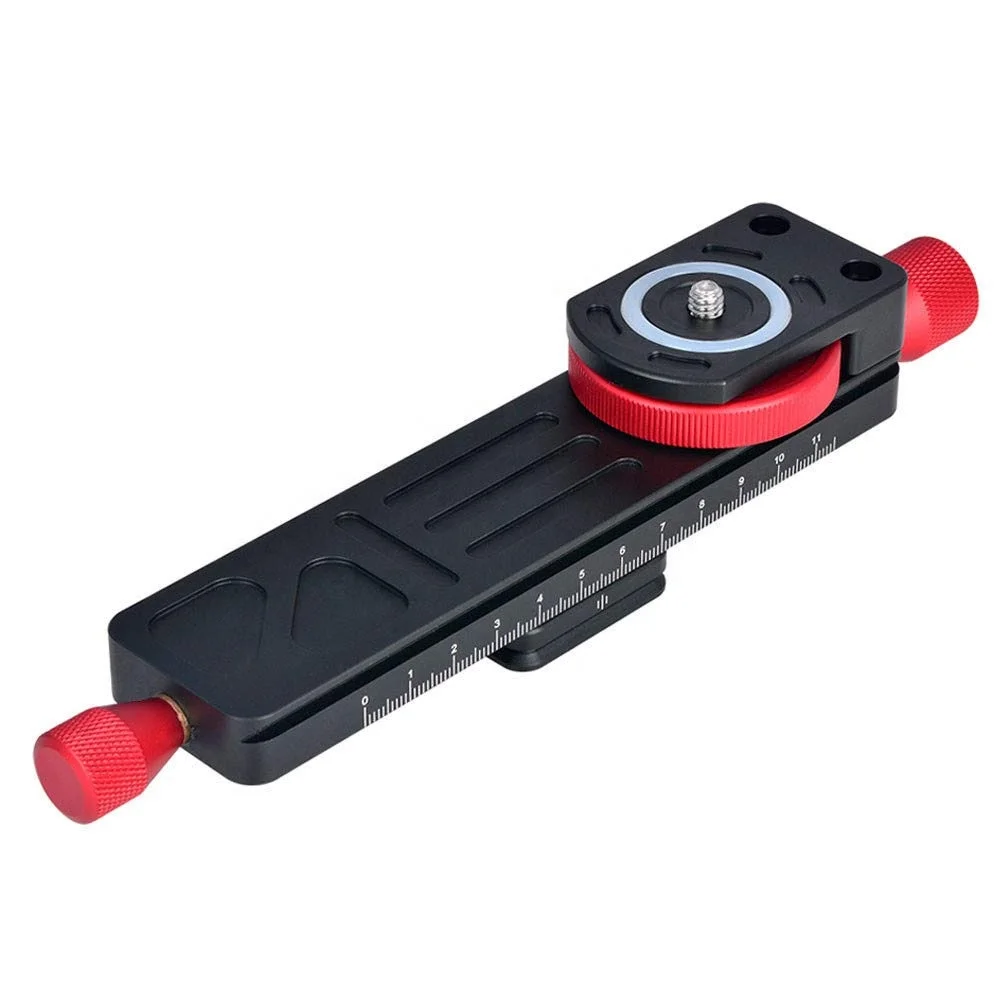 Aluminum Macro Focusing Rail Slider Plate Close-up Shooting Clamp Plate 115mm Adjustment for DSLR Cameras Tripod Ball Head