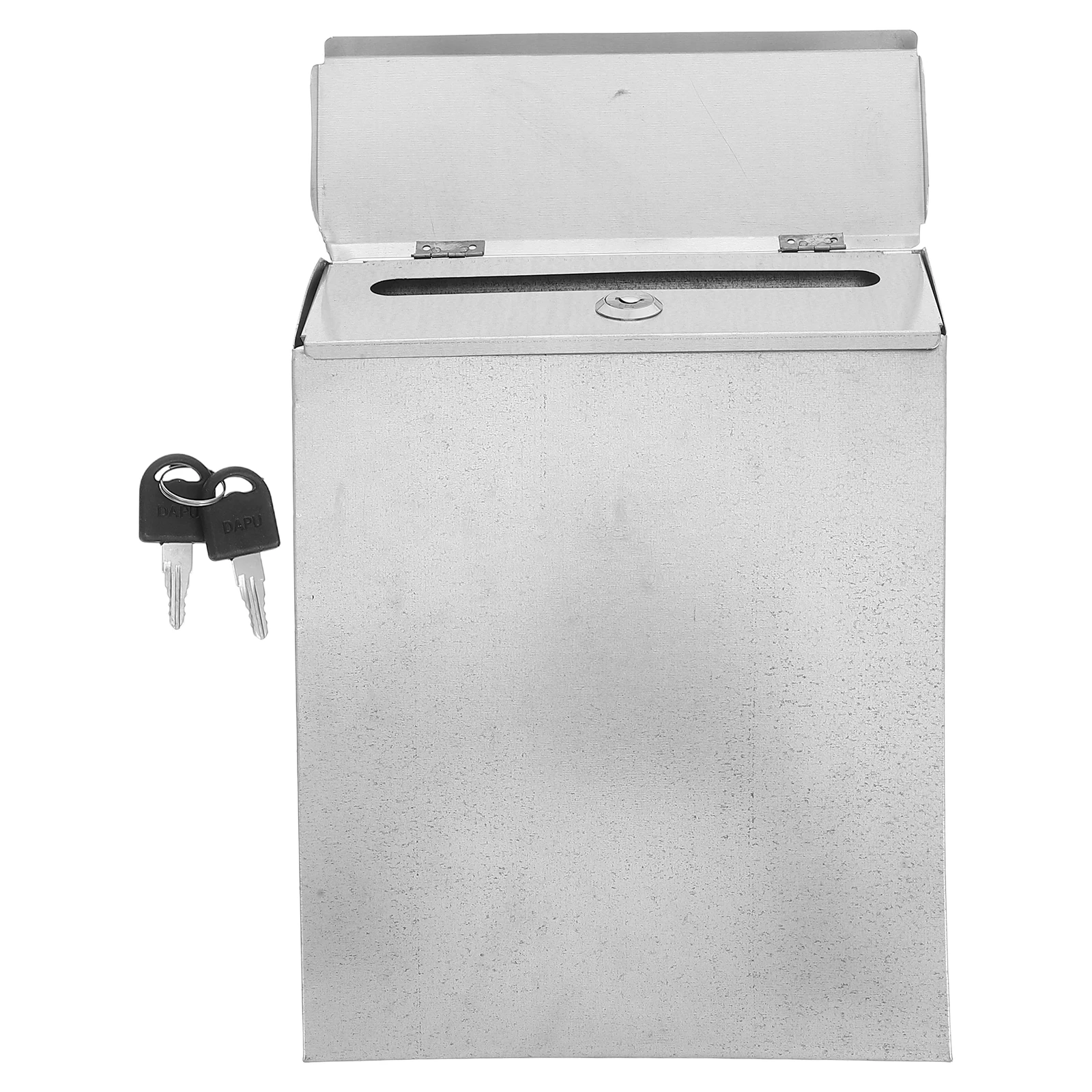 

Vintage Suggestion Box with Lock Wall Mount Iron Mailbox for Office School Home Secure Idea Rustic Decorative Design