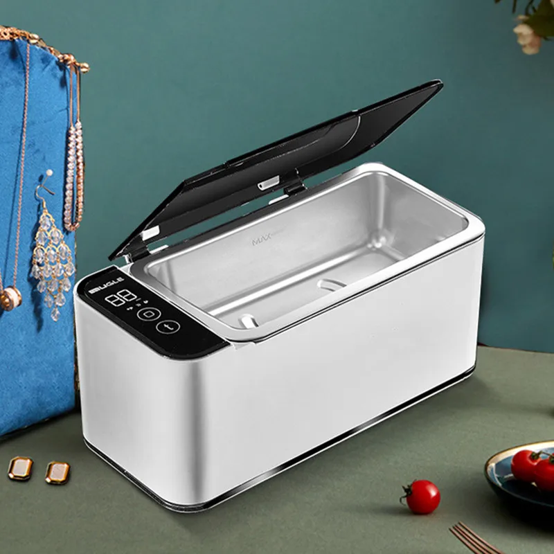 Household Ultrasonic Cleaning Machine Mini Cleaning Machine For Glasses And Braces Jewelry On The Table White Clean Home