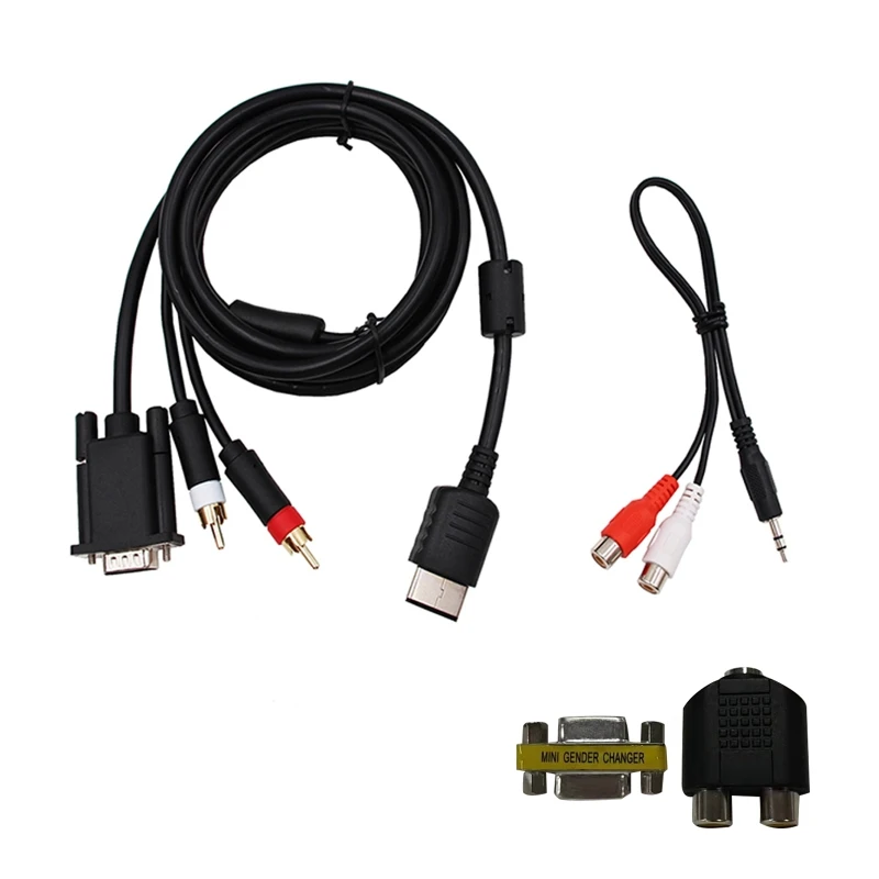 3.5mm to 2-Male RCA Adapter Cable for Sega VGA Gold Plated Cable