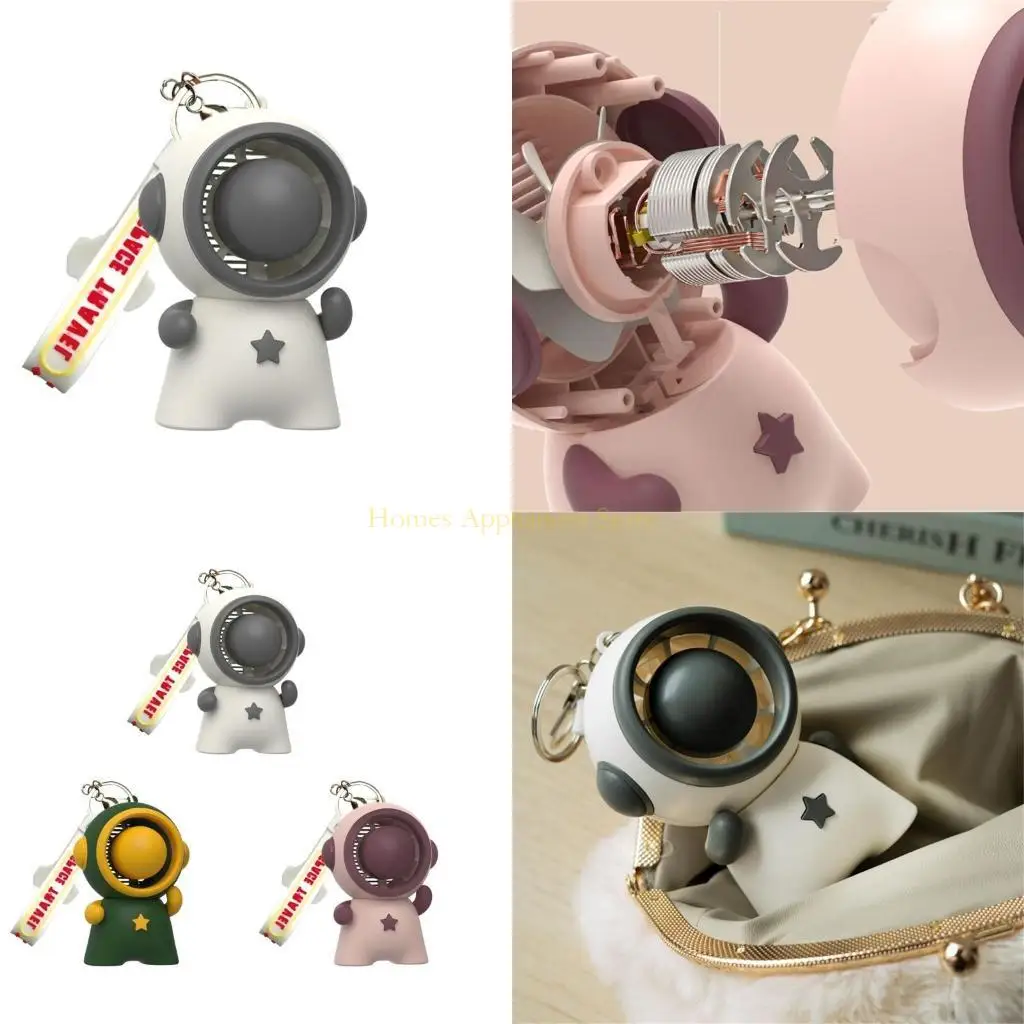 

D0AB брелок с мультяшным вентилятором, летний перезаряжаемый воздушный охладитель, дорожное устройство воздушного охлаждения