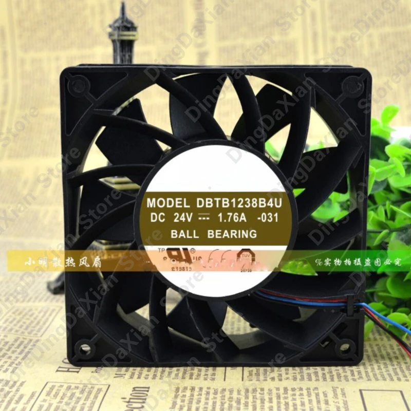 D 1PCS For AVC DBTB1238B4U | 24V 1.76A | 12CM | 3-Wire Violent High Air Volume Cooling Fan