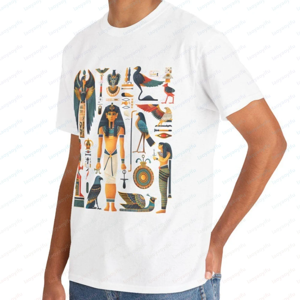 Egyptian T-shirt Tee Hieroglyphs Shirt Goddess Tshirt Ancient Mystery Top Harajuku Y2k Top Graphic T Shirts Women Clothing Tops