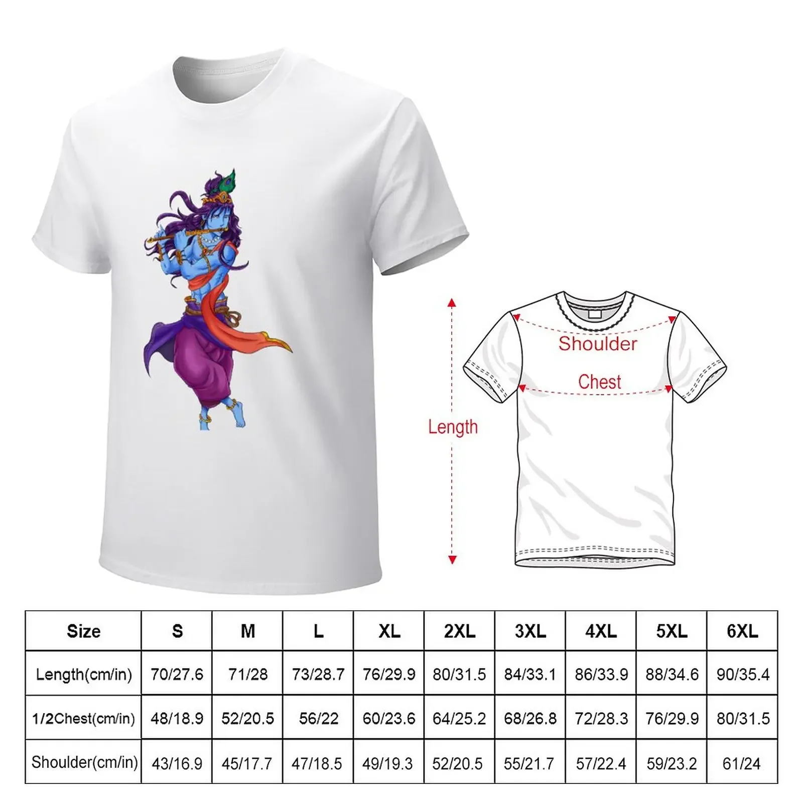 Lord Krishna Shirt Print T-Shirt summer clothes cute clothes vintage mens clothes anime plus size tops mens t shirt graphic