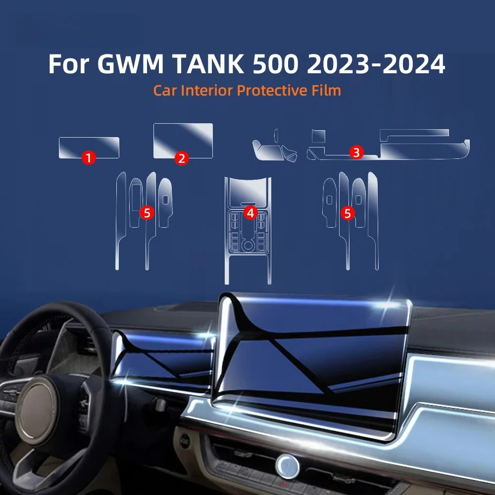 Auto-Innenraum TPU-Schutzfolie Kratzfest für GWM TANK 500 2023-24 Auto-Schutz Transparente Reißfeste Aufkleber Zubehör