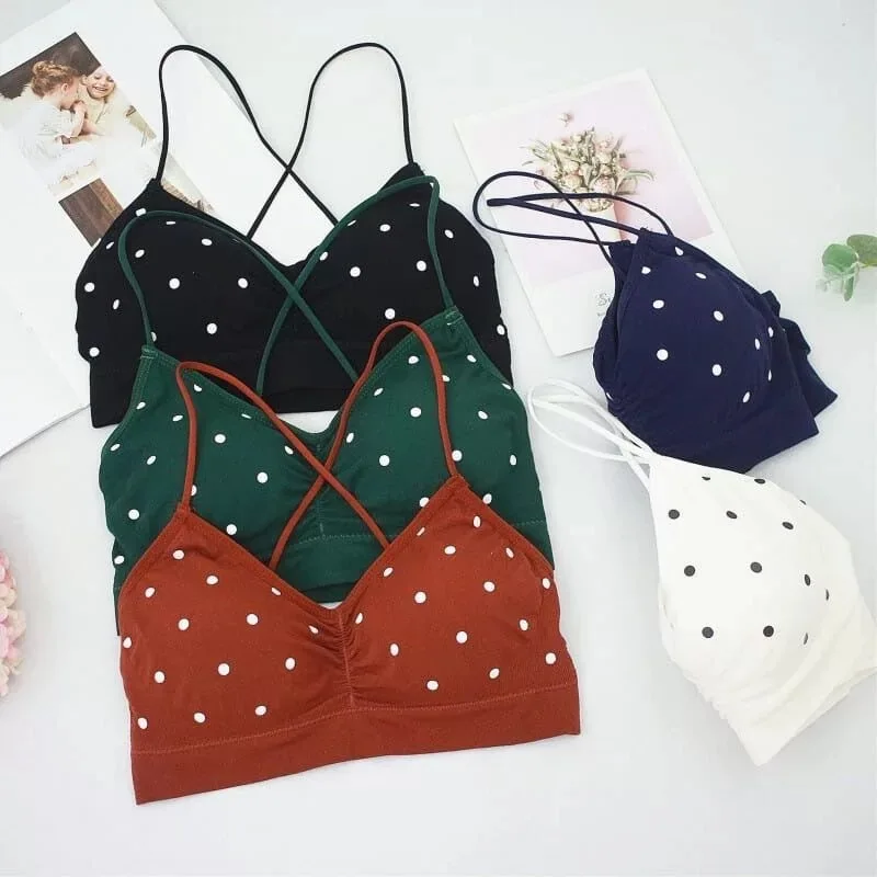

Women's Bra Push Up Bra Sports Bra For Women Seamless Sexy Lingerie Female Polka Dot Soft Fashion Underwear Women's Tube Top