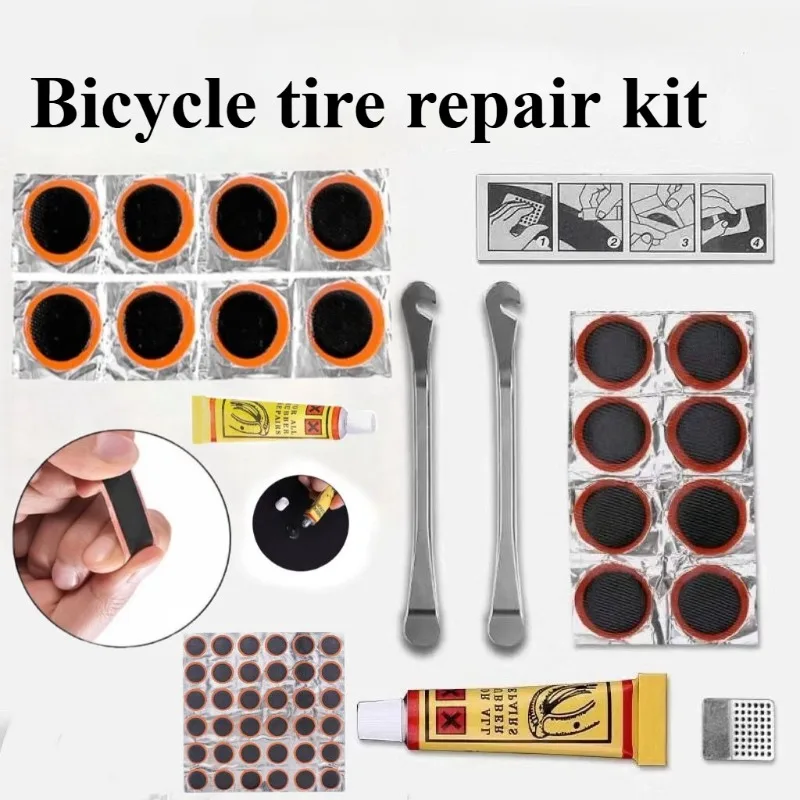 

Bike Tire Repair Kit-Patches Tire Flim Grinding Film Crowbar Multifunctional Tools for Cycling Tire Patch Repair Kit