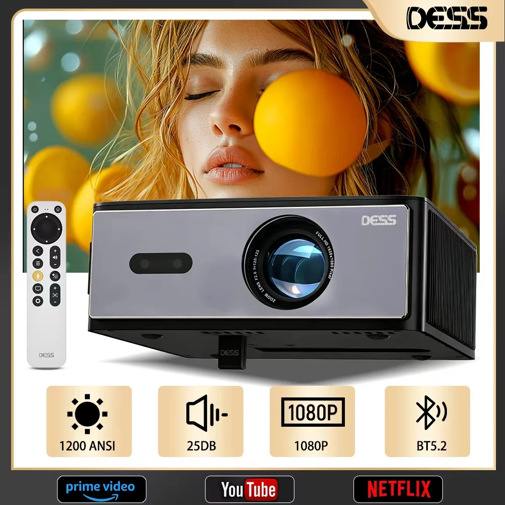 

Dess Projector 4k Bluetooth And Wifi Home Cinema Android 9 Outdoor Ceiling Home Theater Television 1080p Native Projector Wall