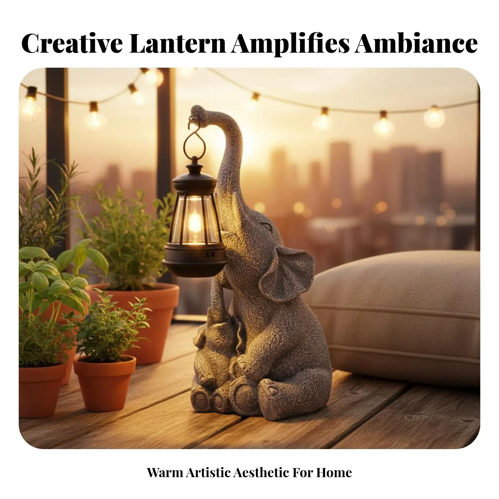 Solar Garden Elephant Lamp Energy Saving Solar Elephant Lamp Outdoor Decoration No Wiring Required Auto On/deactivate for Patio view 4