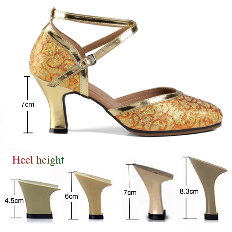 Latin Dansschoenen Dames Salsa Tango Party Ballroom Meisjes Hoge Hakken Goud Zilver Zwart Soft Sole Dancing Schoenen