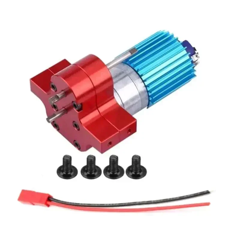 Speed Change Gear Box Metal Gearbox with 370 Brush Motor Anodizing Treatment for Heatsink and Mount Base for WPL 1633 RC Car