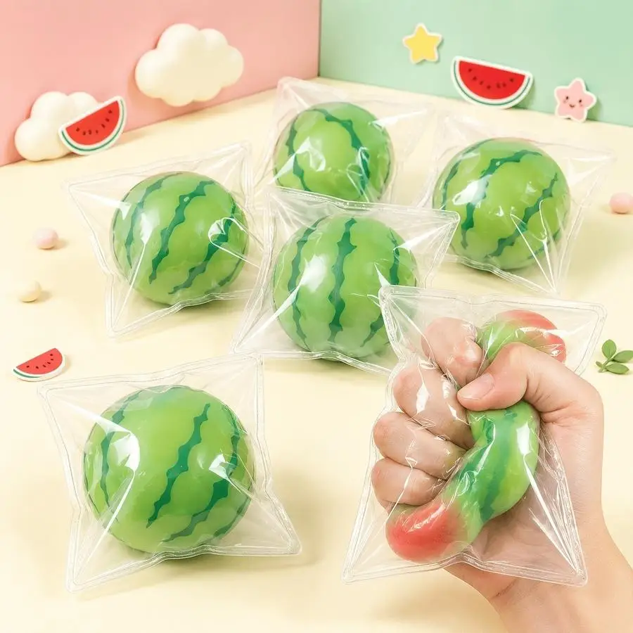 1/5/10/20/50/100pcs Watermelon Squeeze Toy TPR Soft Fruit Fidget Toy for Kids Ages 2+ Christmas Halloween Party Favor Cute Small