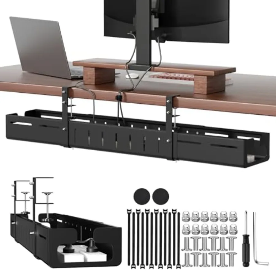 

Органайзер для кабелей под стол, расширяемый, 25.642.5, из высокопрочной углеродистой стали с зажимом, скрытый органайзер для проводов для офиса и дома