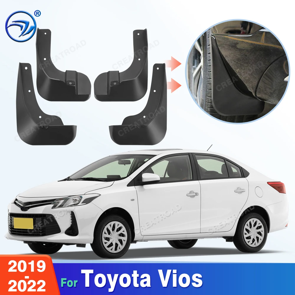 For Toyota Vios 2019 2020 2021 2022 Fender Mudflaps Splash Guards Mudguards Mud Flaps Car Accessories
