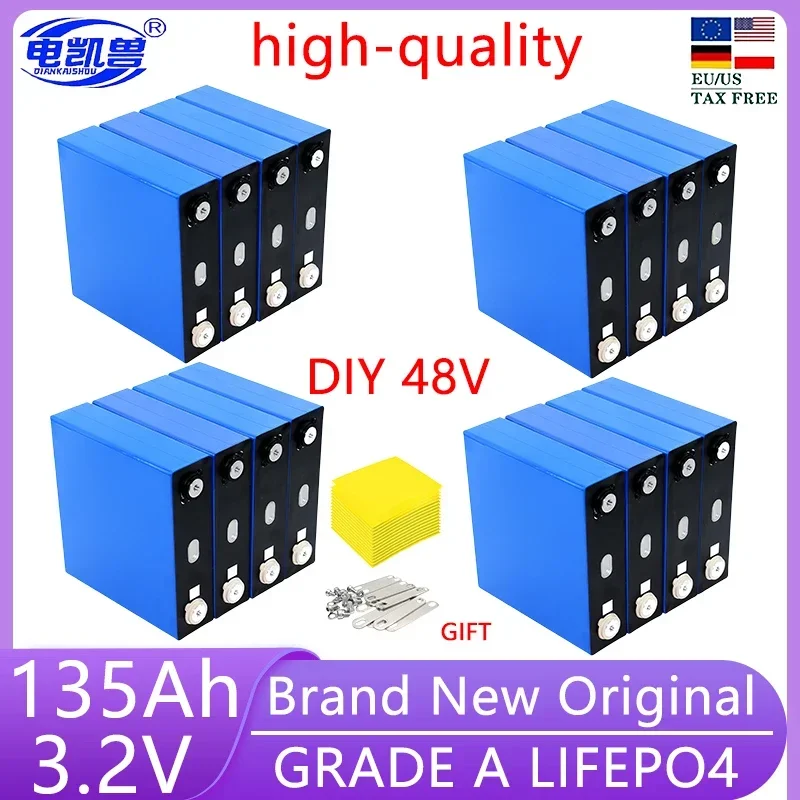 16pcs 3.2V 320Ah 280Ah 310Ah 105Ah 150Ah LiFePO4 battery 3C Lithium iron phosphate battery for 4S 48V Golf Cart Yacht RV solar