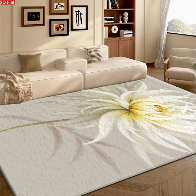 Elegant Flower Art Carpet Flooring Soft Living Space Household Floor Mat