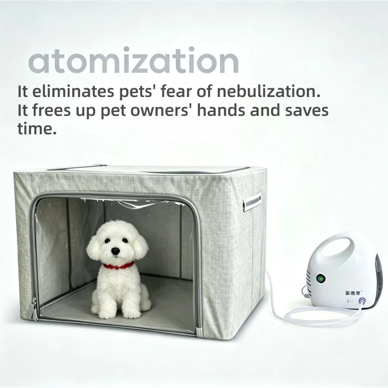 Pet Nebulizer Oxygen Chamber Foldable Inhalation Box Cat Dog Respiratory Care Tent Cough Therapy Veterinary Equipment