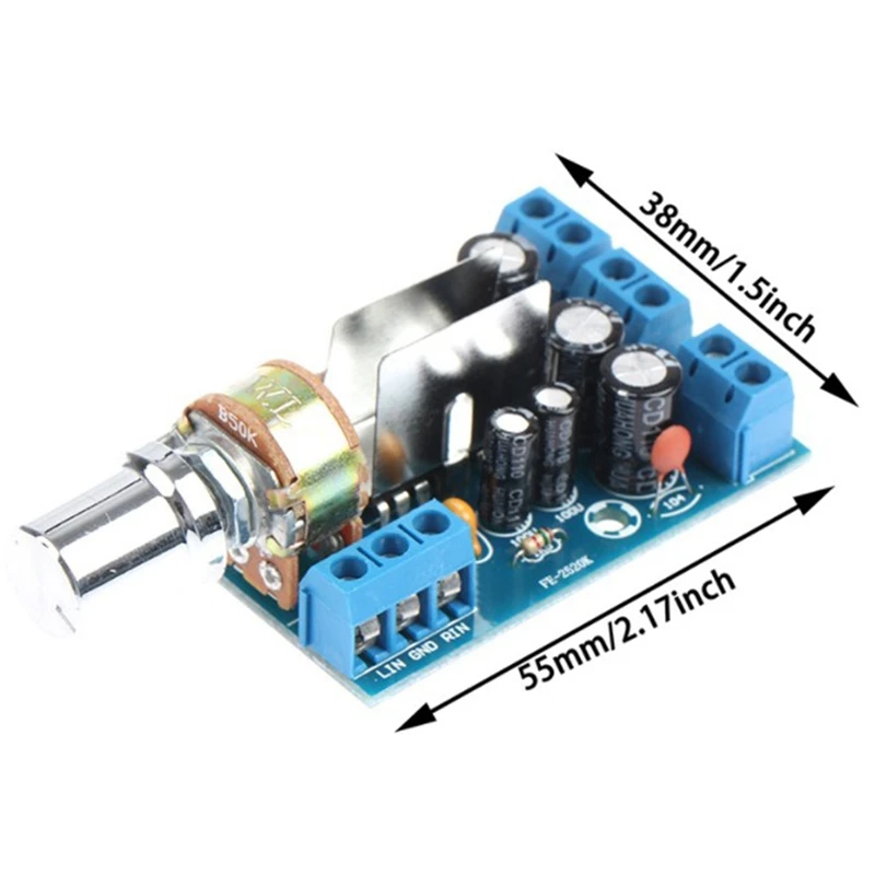 Papan Audio Amplifier daya TEA2025B, Amplifier Mini 2.0 saluran suara Stereo AMP 3Wx2 Home Sound theater