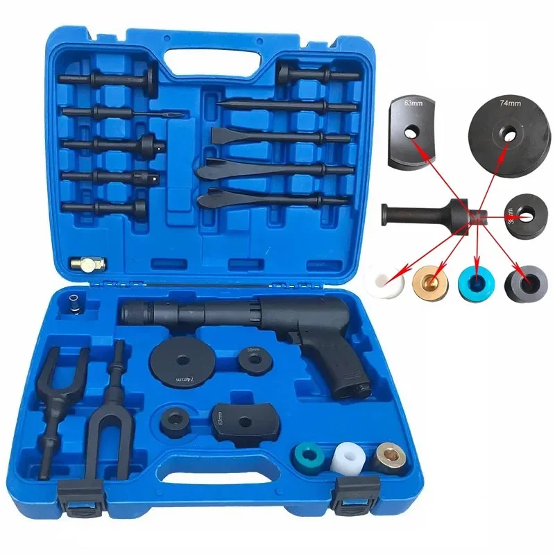 

Multifunction Pneumatic Concrete Breaker Ball Joint Auto Repair Kit Pneumatic Breakaway Remover Flat Chisel Flat Air Hammer Kit