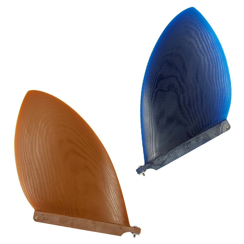 Longboard 10inch Surfboard Centre Fin Fibreglass Single Quilha Sup Board Blue/Brown Fin With Screw Paddle Board Stabilizer Fish