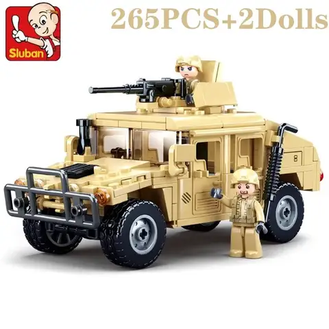 265PCS WW2 Militär SWAT H2 Angriff Fahrzeug Auto Bausteine Armee Soldat Rüstung Auto Modell Ziegel DIY Spielzeug Geschenke für Kinder Jungen