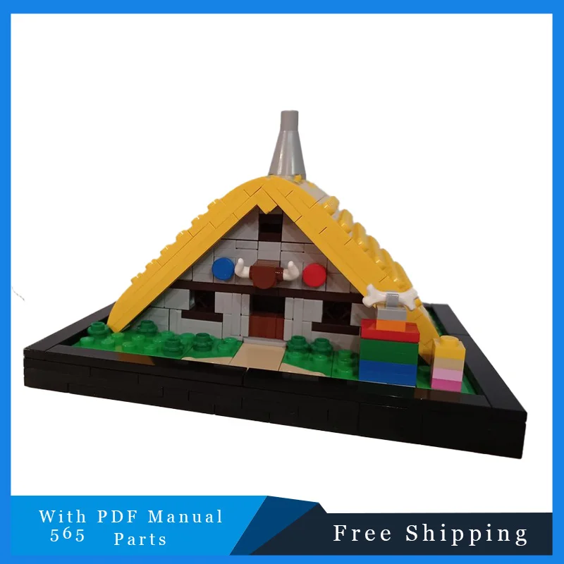 

565 шт. MOC комиксы знаменитый желтый кровеленный коттедж строительные блоки модель детские развивающие сборные игрушки подарок на Рождество и день рождения